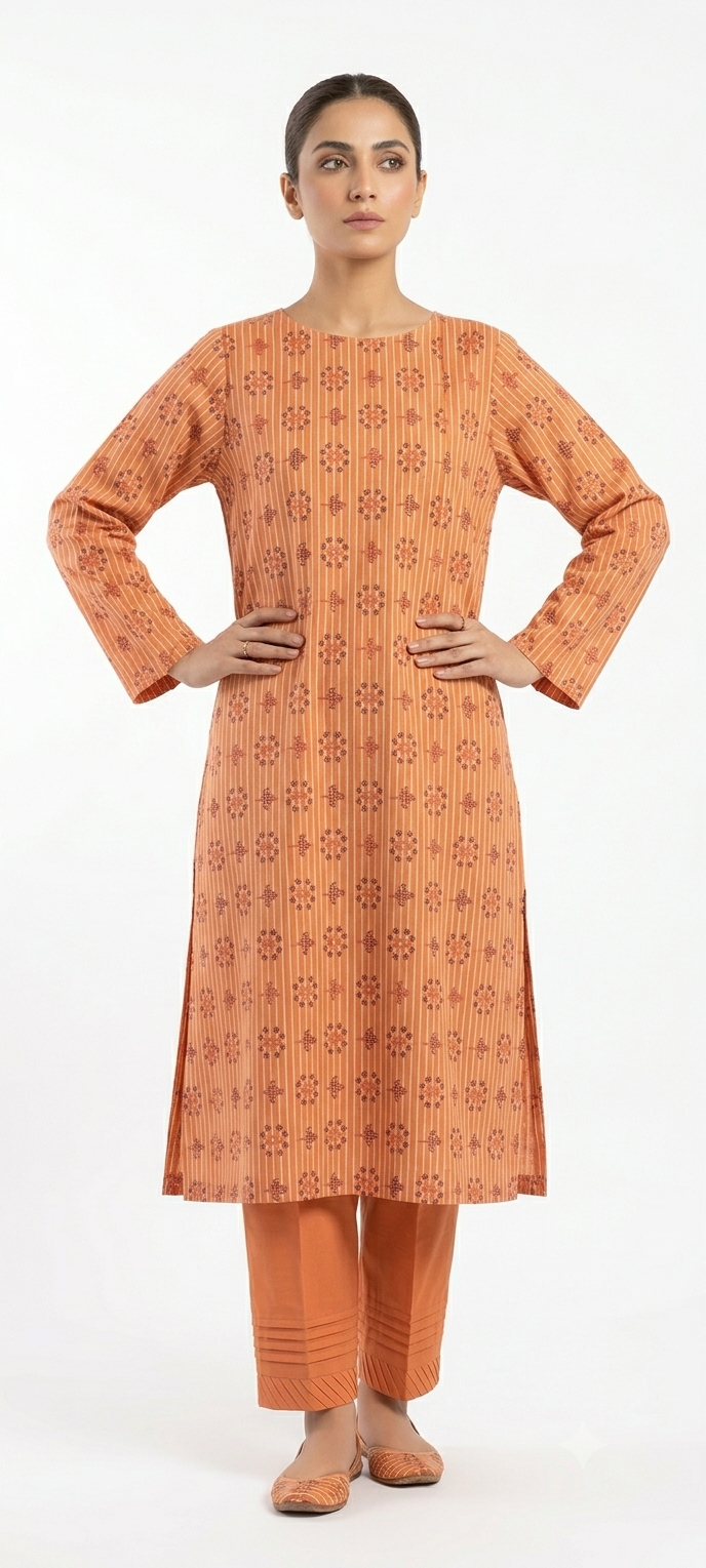 2-PIECE DIGITAL PRINTED UNSTICH LAWN SUIT