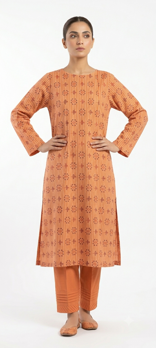 2-PIECE DIGITAL PRINTED UNSTICH LAWN SUIT