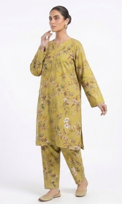 2 PIECE DIGITAL PRINTED UNSTICH LAWN SUIT