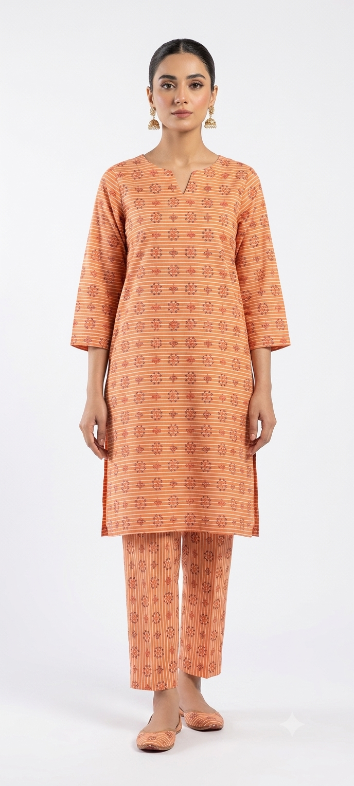 2-PIECE DIGITAL PRINTED UNSTICH LAWN SUIT