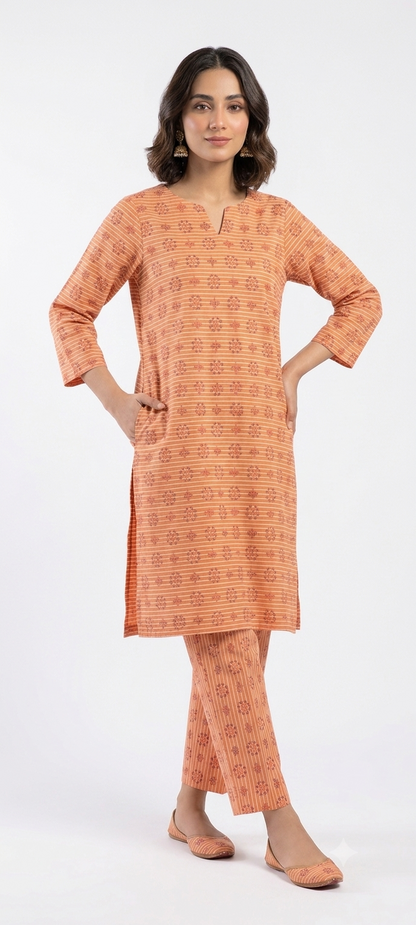 2-PIECE DIGITAL PRINTED UNSTICH LAWN SUIT