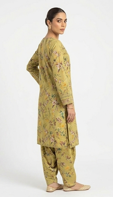 2 PIECE DIGITAL PRINTED UNSTICH LAWN SUIT
