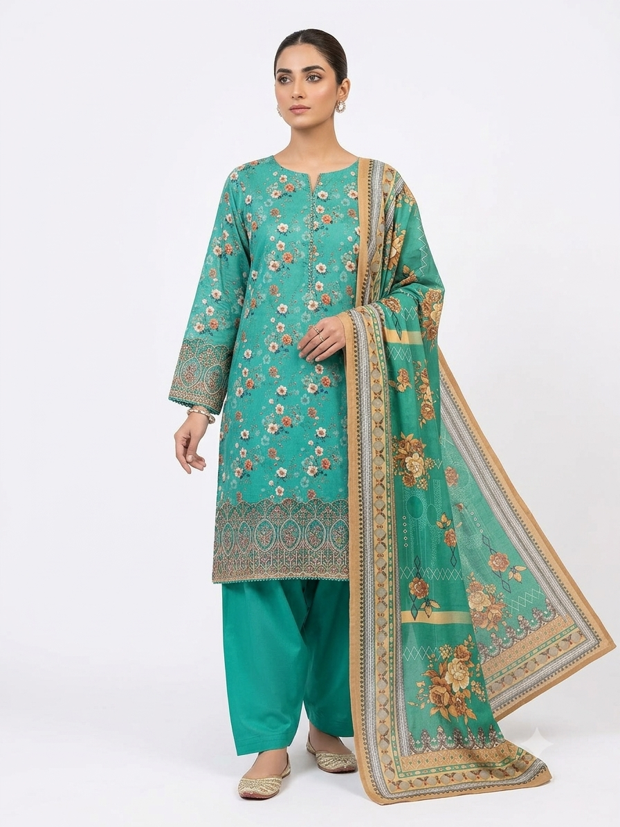 3-PIECE DIGITAL PRINTED UNSTICH SUIT