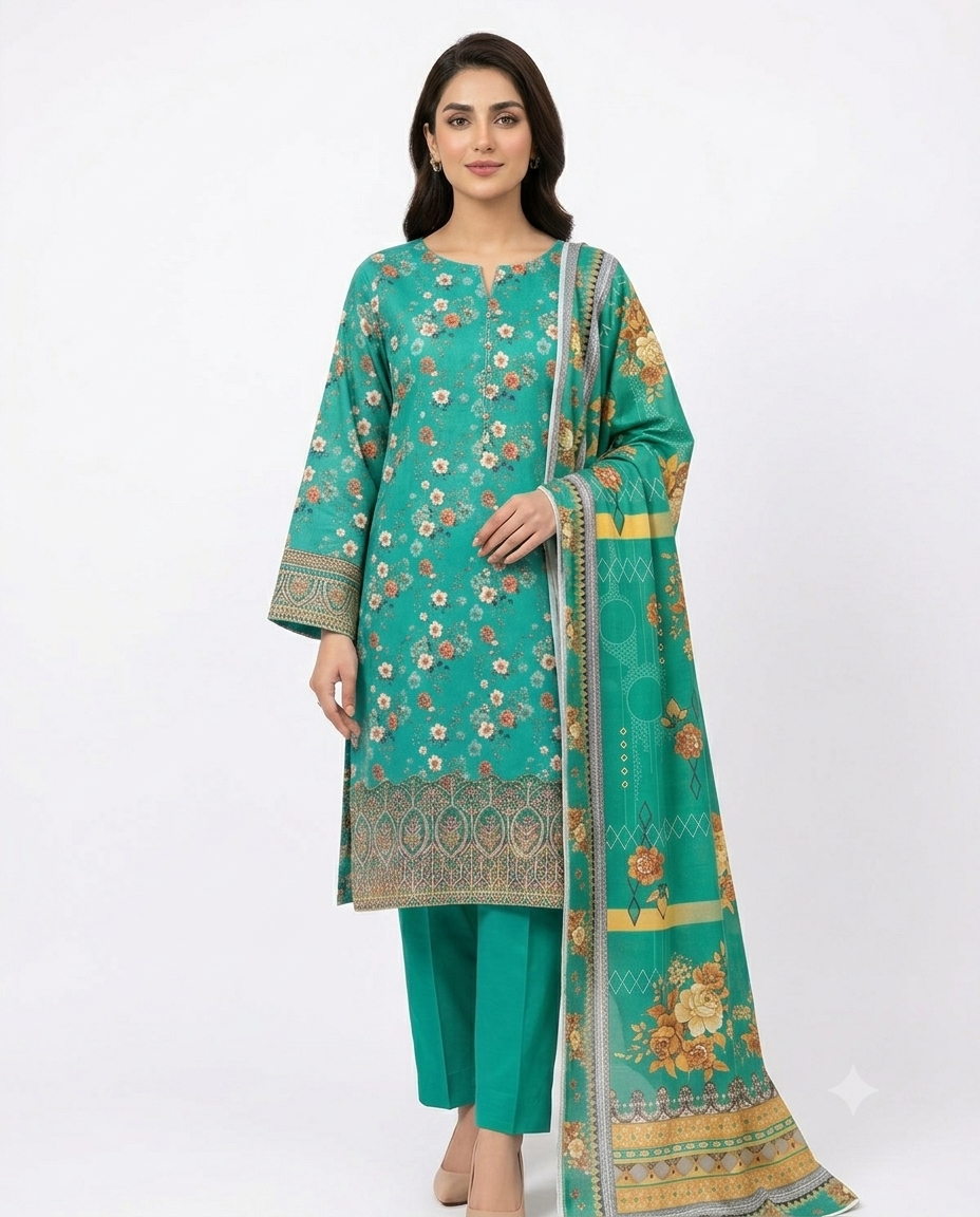 3-PIECE DIGITAL PRINTED UNSTICH SUIT