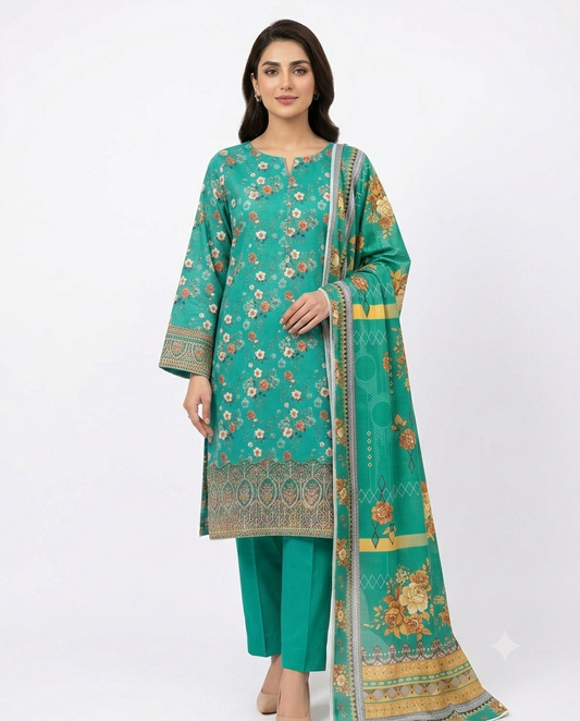 3-PIECE DIGITAL PRINTED UNSTICH SUIT